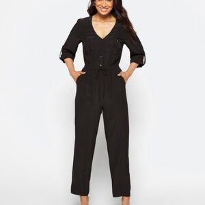 Elegant Black V-Neck Jumpsuit